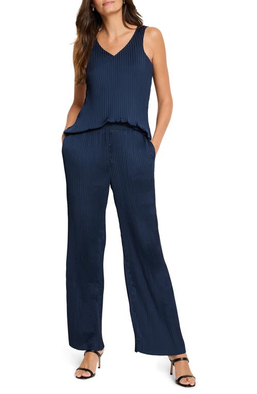 Nic + Zoe Nic+zoe Crinkle Crepe Pleated Tank In Dark Indigo