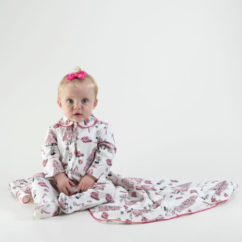 Rachel Riley Eloise Christmas Tree Footie Gift Set In Pink