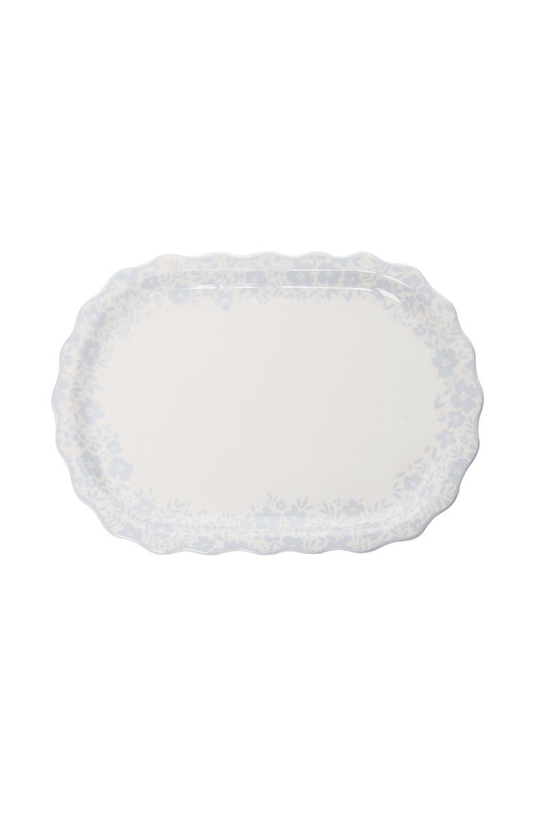 Totalee Gift Regency Floral Platter Ceramic White, Main, color, White