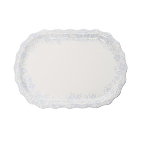 Regency Floral Platter Ceramic White