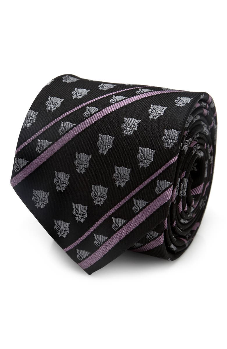 Cufflinks, Inc. Black Panther Stripe Silk Tie, Alternate, color, 