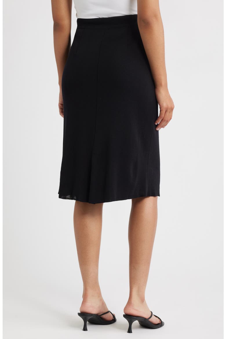 Straight Knit Skirt, Alternate, color, BLACK
