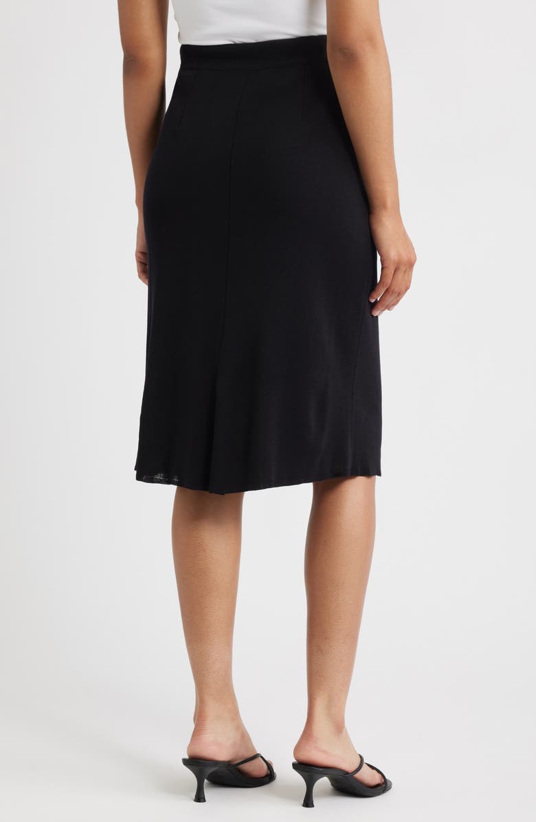 Misook Straight Knit Skirt, Alternate, color, Black