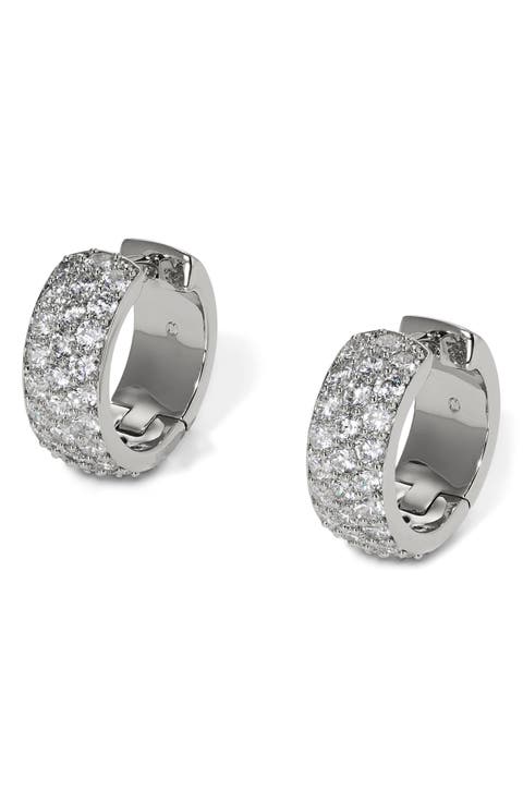 Northern Lights Pavé Cubic Zirconia Huggie Hoop Earrings