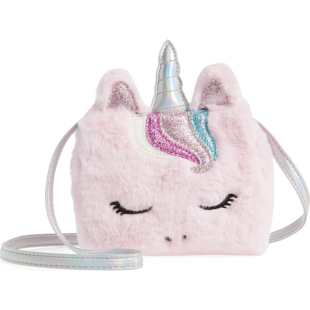Capelli New York Kids' Faux Fur Unicorn Bag In Pink