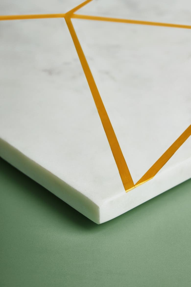 Badajoz Marble Cheese Board, Alternate, color, White