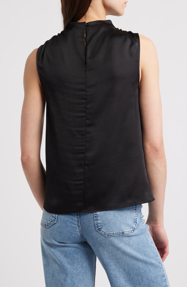 rag & bone Julie Mock Neck Sleeveless Satin Top, Alternate, color, Black