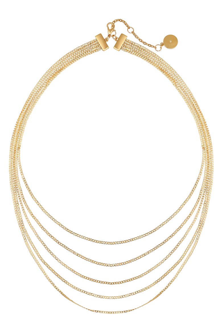 Curb Chain Layered Necklace, Alternate, color, GOLD TONE