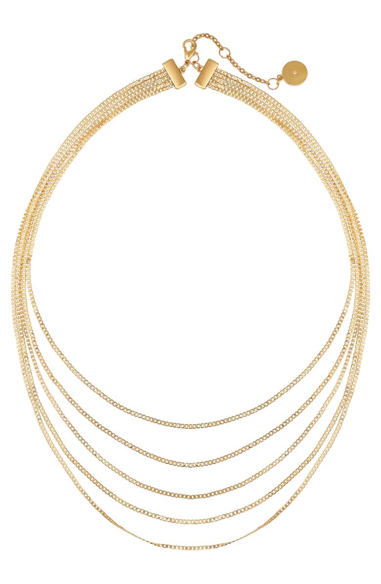 Vince Camuto Curb Chain Layered Necklace, Alternate, color, Gold Tone