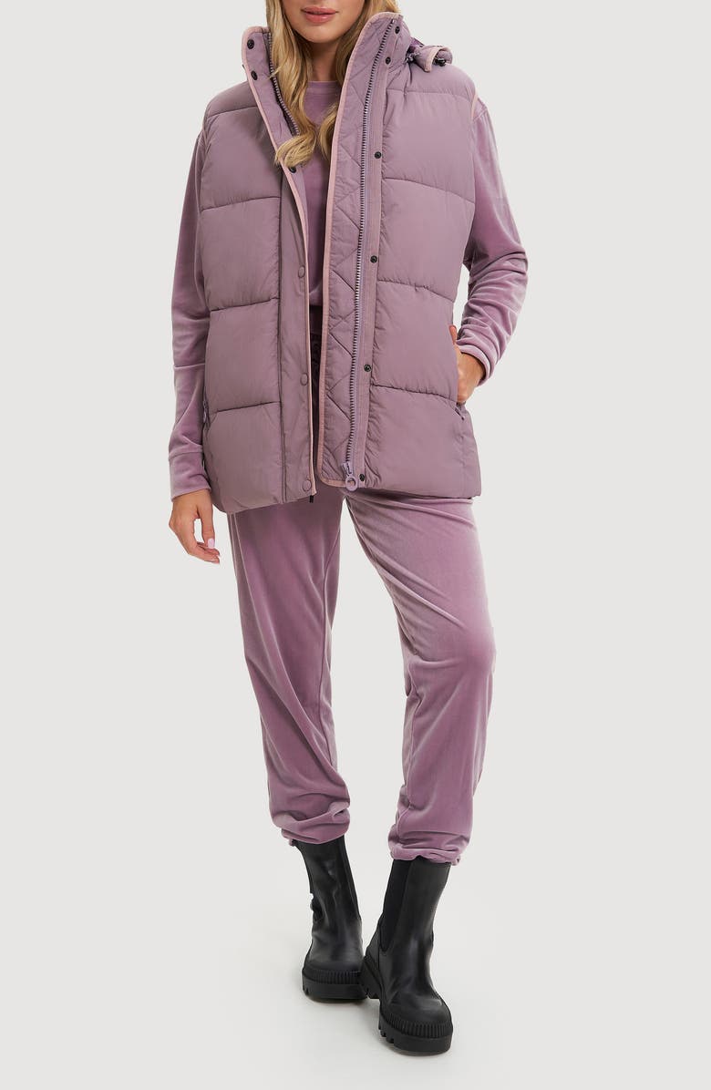 Noize Mavis Hooded Puffer Vest, Alternate, color, Wisteria