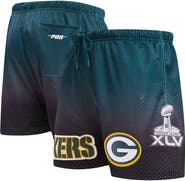 PRO STANDARD Men's Pro Standard Black/Green Green Bay Packers Ombre Mesh Shorts