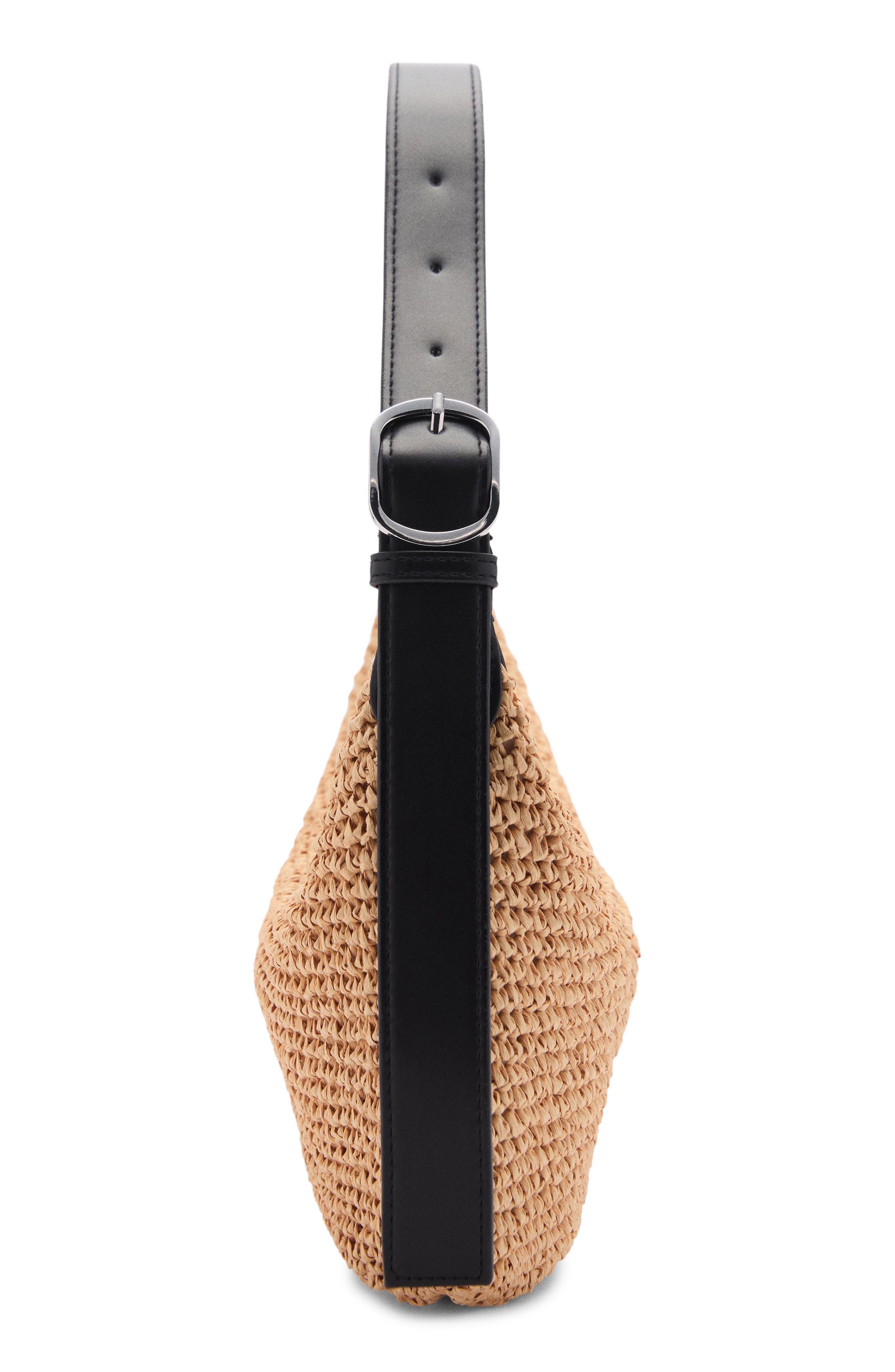 MANGO Braided Straw Shoulder Bag, Alternate, color, 