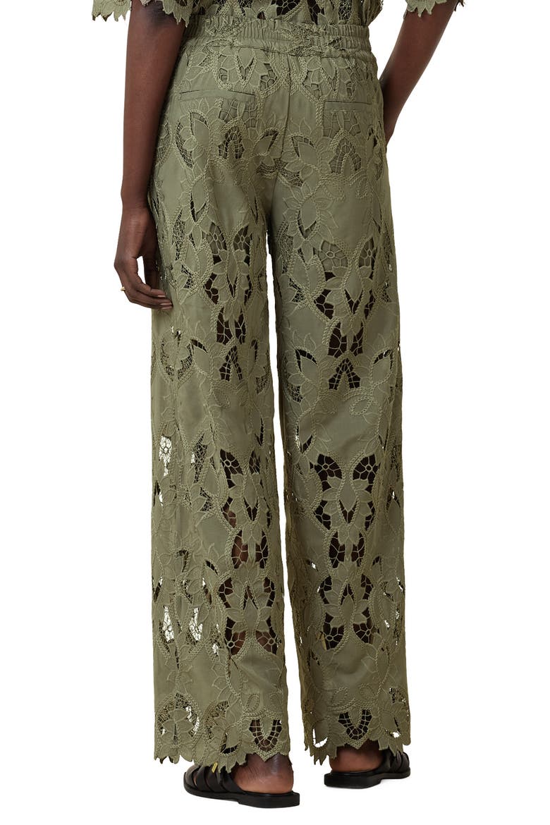 Charli Embroidered Wide Leg Pants, Alternate, color, MERMAID GREEN