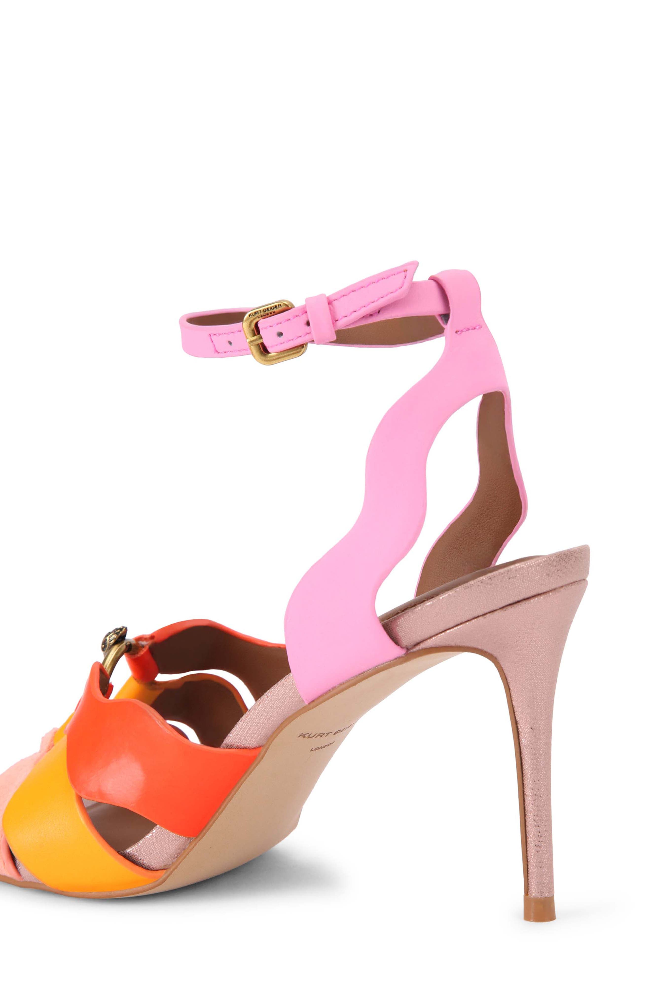 Kurt Geiger London Sun Wave Ankle Strap Sandal, Alternate, color, Pink Multi