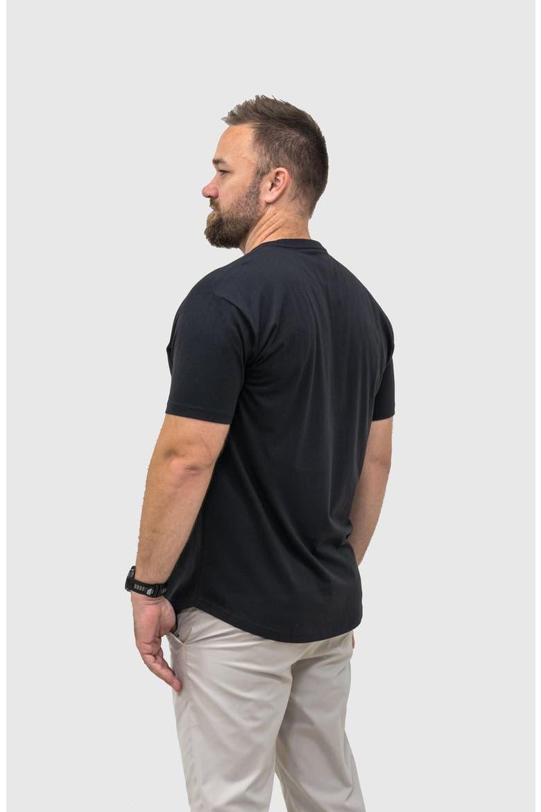 Curved Hem Crew Neck 3-Pack T-Shirts, Alternate, color, Black