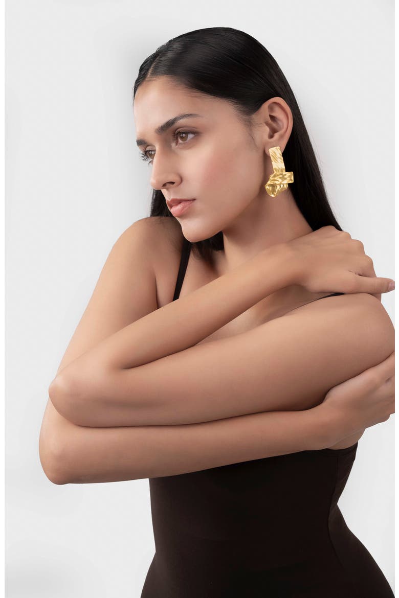 Jiya Statement Knot Earrings, Alternate, color, GOLD