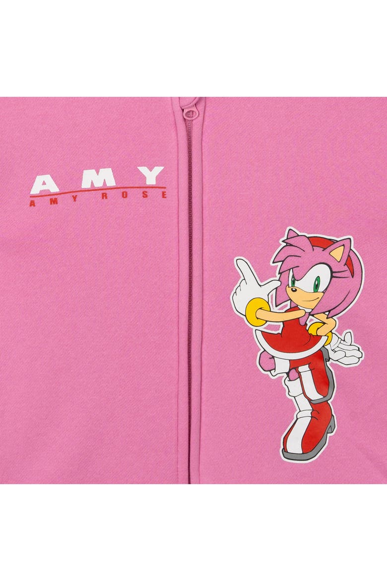 Sonic The Hedgehog Amy Rose Girls' Fleece Zip-up Hoodie (toddler, Little Kid & Big Kid), Alternate, color, Amy Rose Pink