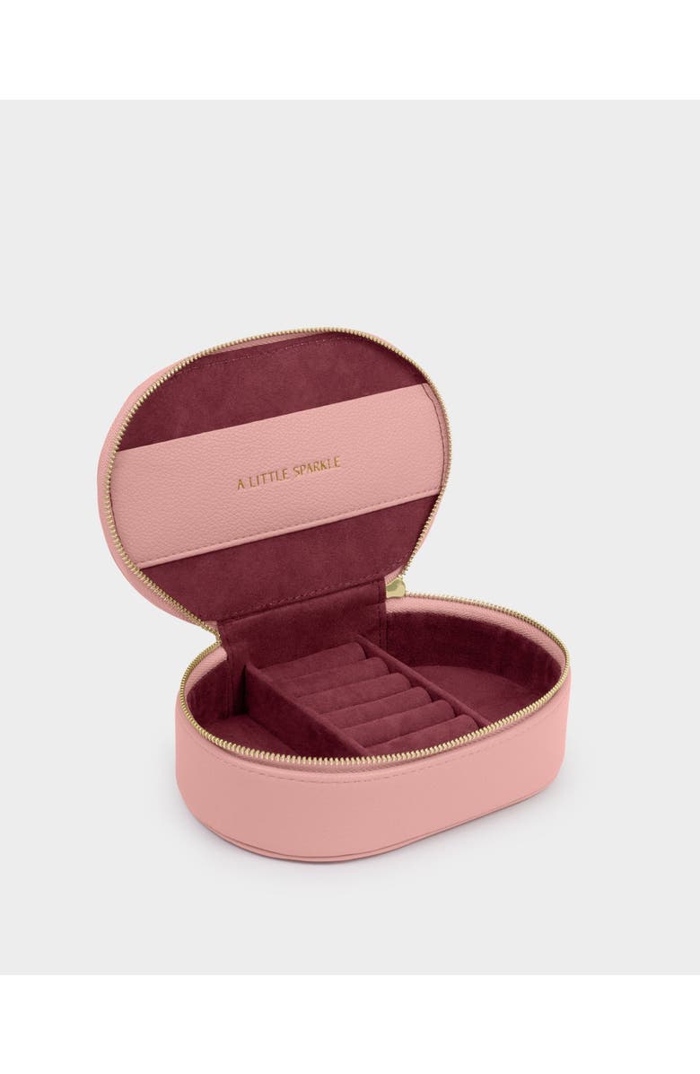 Katie Loxton Oval Jewelry Box 'A Little Sparkle' in Pink, Main, color, Pink