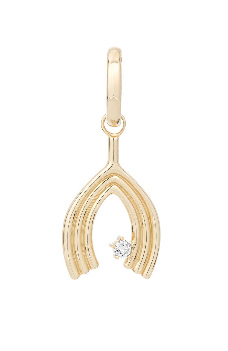 Adina Reyter Wishbone Charm, Main, color, 14K Yellow Gold