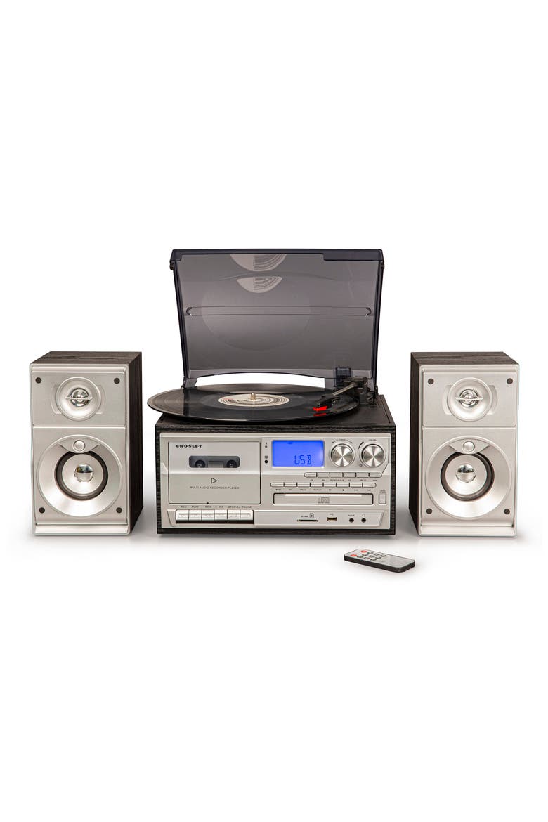 Eclipse 9-In-1 Record Player & Speakers, Alternate, color, BLACK
