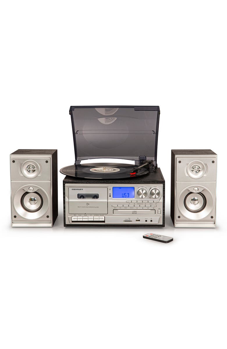 Crosley Radio Eclipse 9-In-1 Record Player & Speakers, Alternate, color, Black