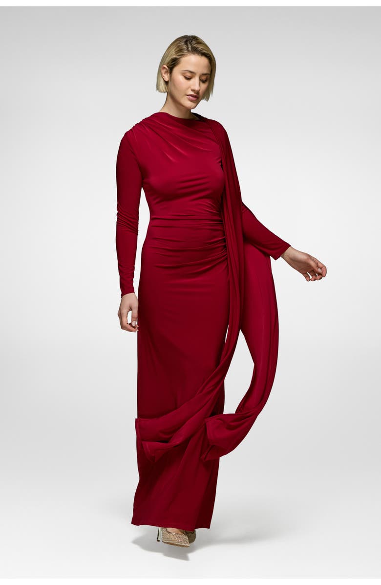 Daska Cape Dress, Alternate, color, Wine