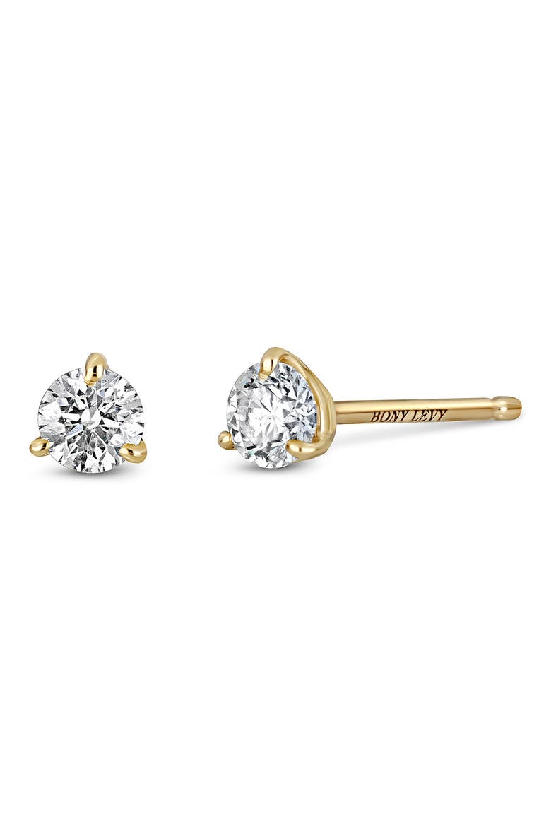 18K Gold Diamond Stud Earrings - .05ct.–.50ct., Main, color, YELLOW