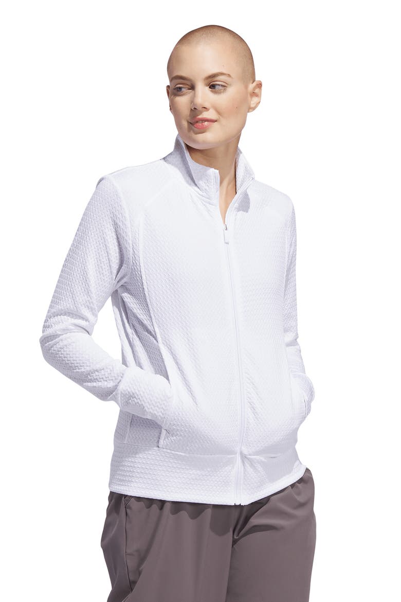 Ultimate365 Textured Zip Jacket, Alternate, color, WHITE