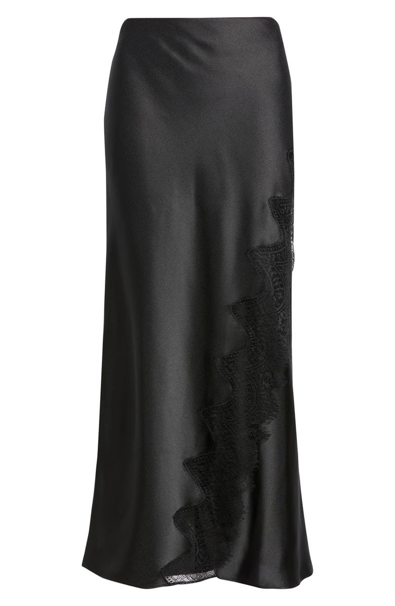 BOSS Orange Lace Trim Midi Skirt, Alternate, color, Black