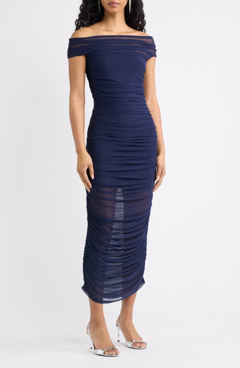 Claudia Off the Shoulder Midi Dress