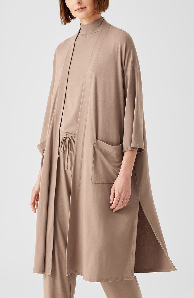 Eileen Fisher Boxy Longline Jersey Jacket, Alternate, color, Barly
