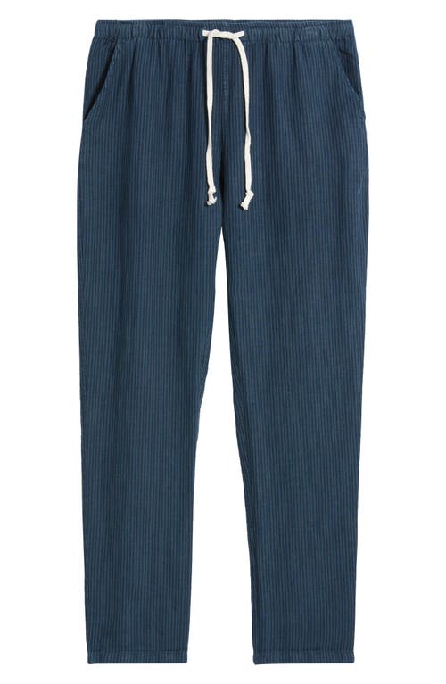 Alex Crane Bo Linen Regular Fit Drawstring Pants In Overdye Dusk