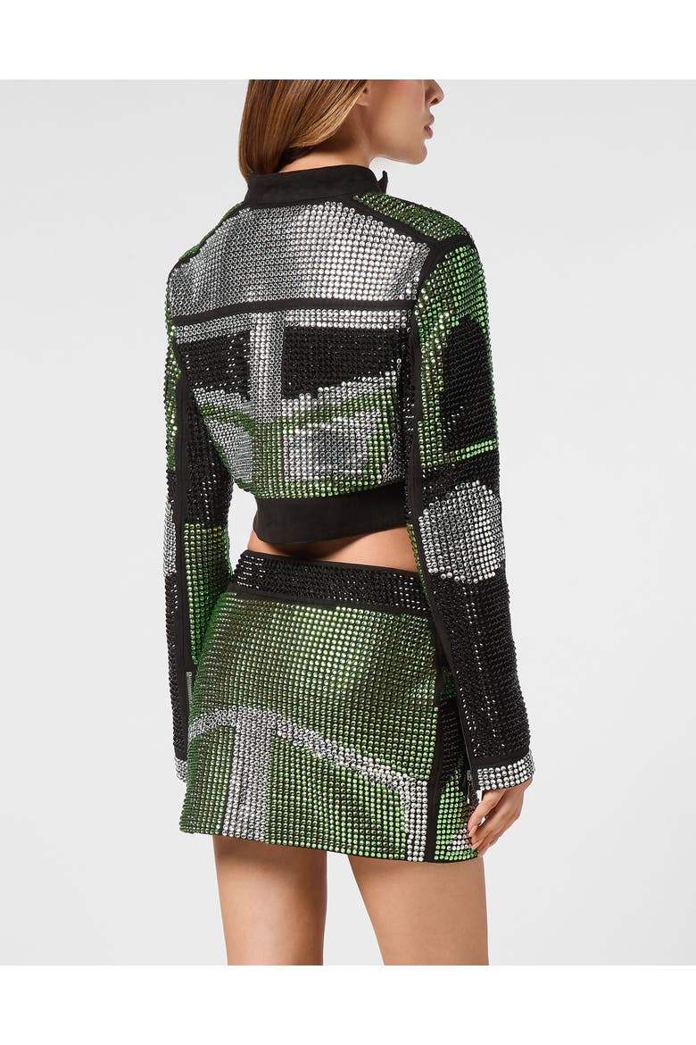 Leather Biker Women, Alternate, color, green