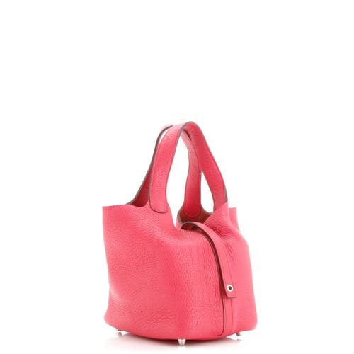 Pre-owned Hermes Hermes Picotin Lock Bag Clemence Pm In Pink