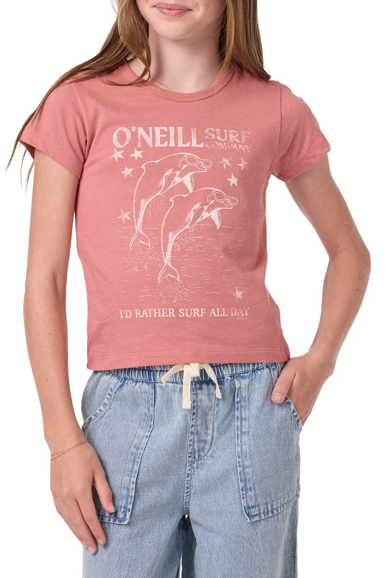 Kids' Willa Cotton Graphic T-Shirt, Main, color, CANYON ROSE