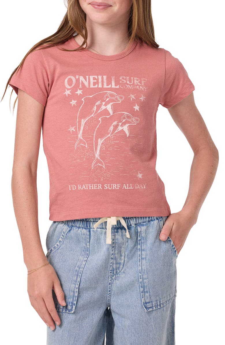 O
Neill Kids
 Willa Cotton Graphic T-Shirt, Main, color, Canyon Rose