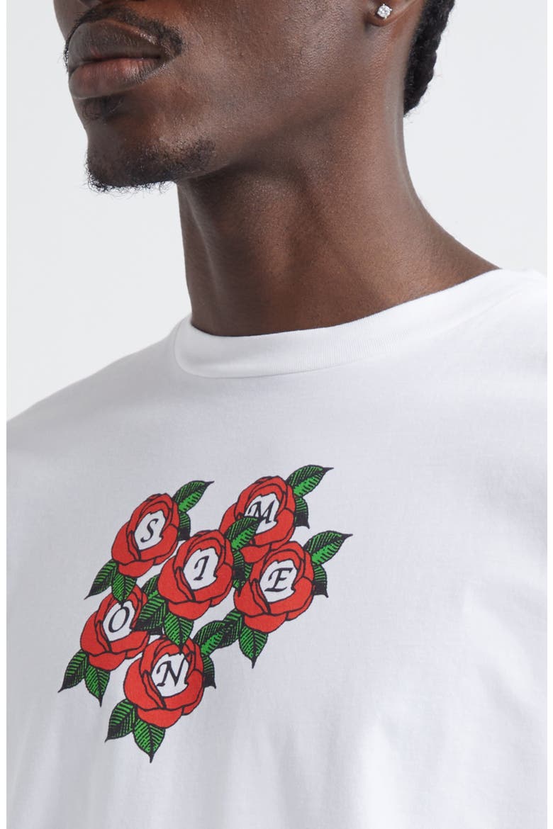 Cluster Rose Logo Graphic T-Shirt, Alternate, color, WHITE