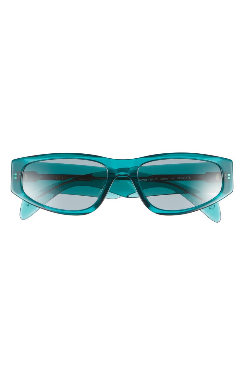 rag & bone 55mm Oval Sunglasses, Main, color, Teal