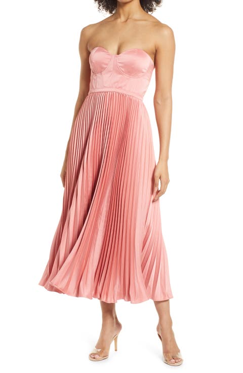 Milan Pleat Corset Satin Gown