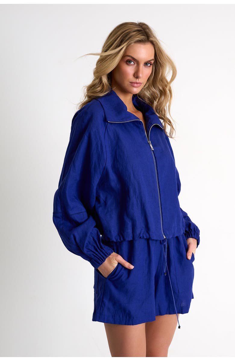 SHAN Linen Puffer Jacket, Alternate, color, Blue