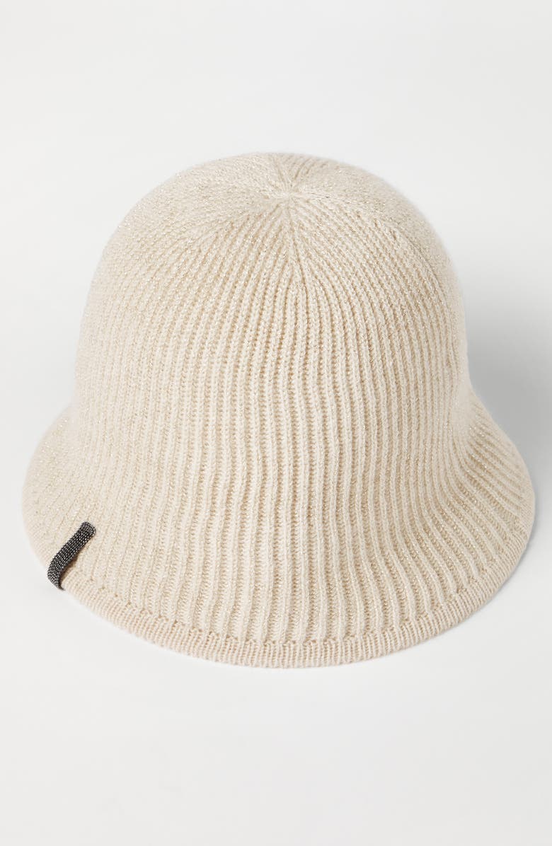 Brunello Cucinelli Sparkling beanie with monili, Alternate, color, Cool Beige