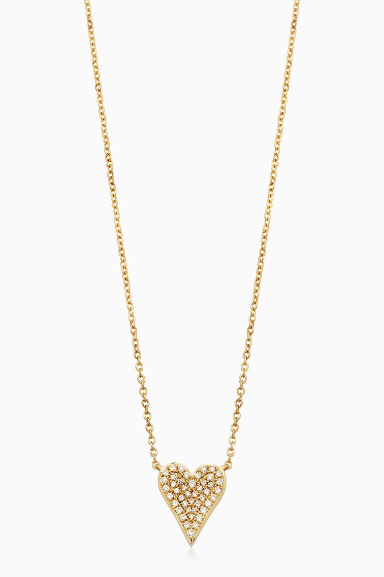 14K Yellow Gold Radiant Diamond Heart Pendant Necklace, Main, color, Yellow Gold