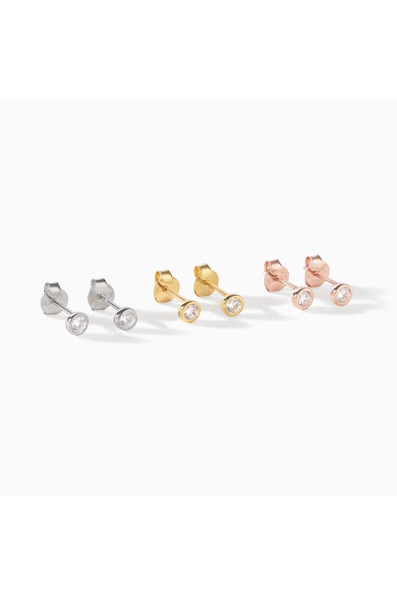 The Emilienne Stud Earrings, Alternate, color, Sterling Silver/White CZ