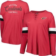 New Era Women's New Era Cardinal Arizona Cardinals Plus Size Athletic Varsity Lace-Up V-Neck Long Sleeve T-Shirt