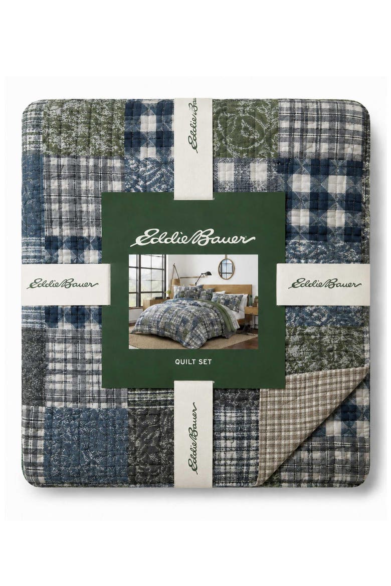Trout Lake Quilt Set, Alternate, color, OLIVE GREEN/ OAK