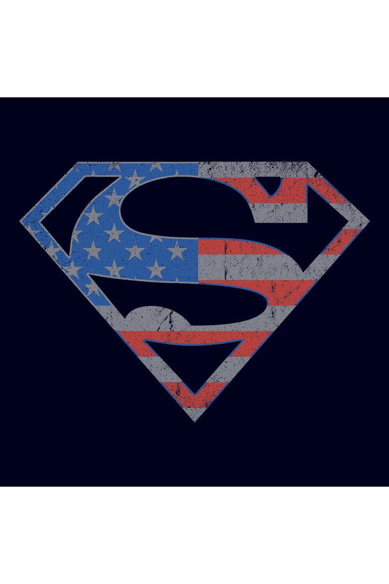 Men's Superman Stars and Stripes S Shield  Graphic T-Shirt, Alternate, color, Navy Blue