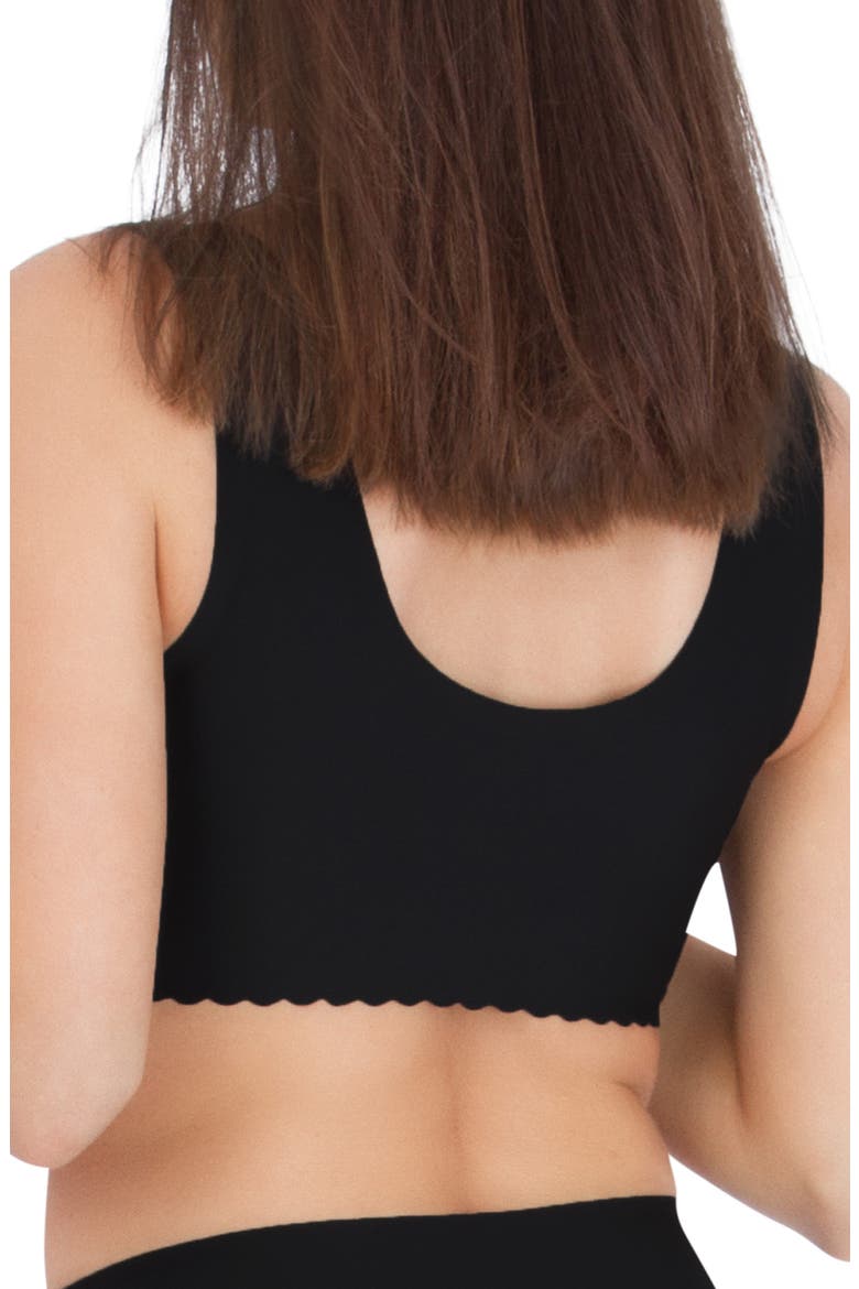 Comfy Seamless Scoop Neck Bra, Alternate, color, BLACK