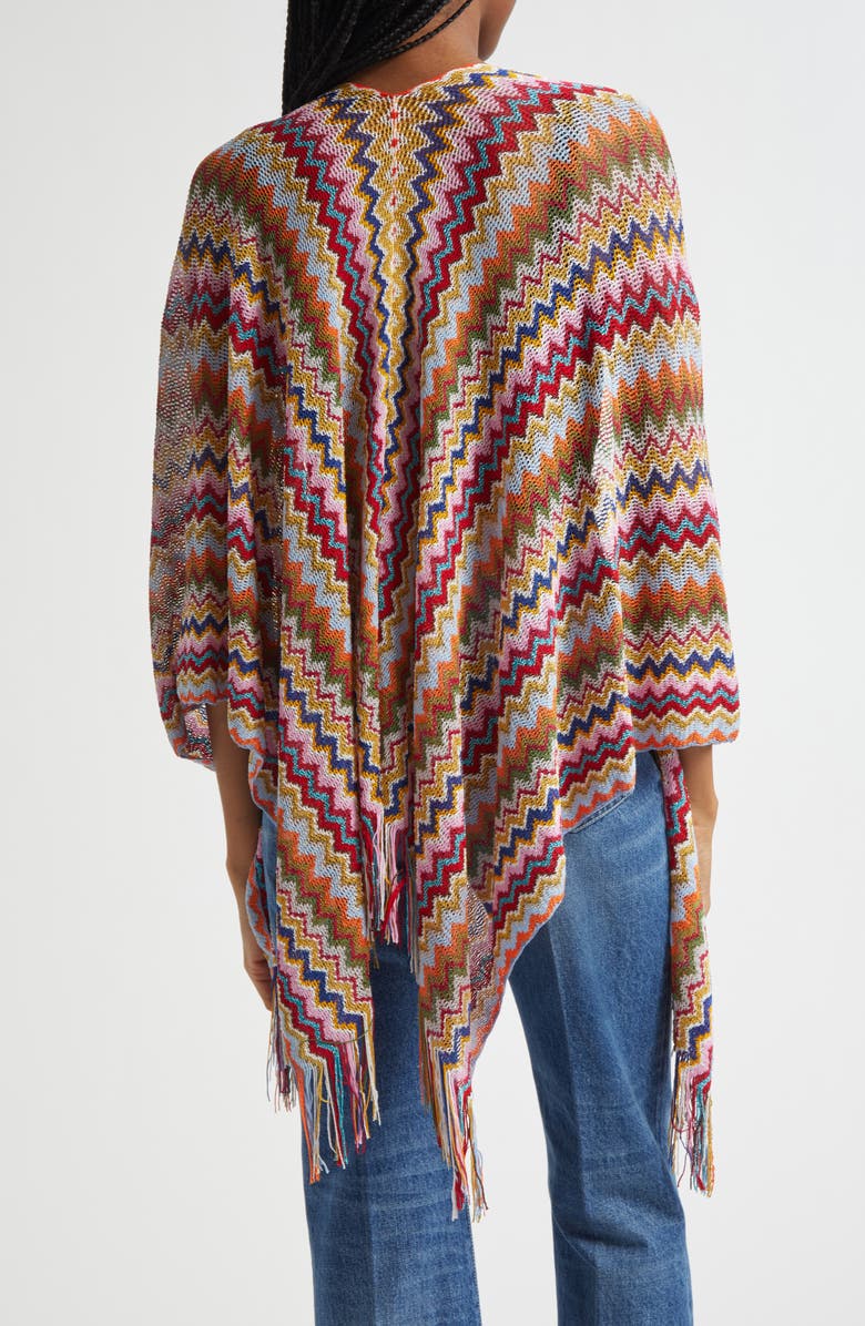Missoni Metallic Zigzag Knit Cape, Alternate, color,