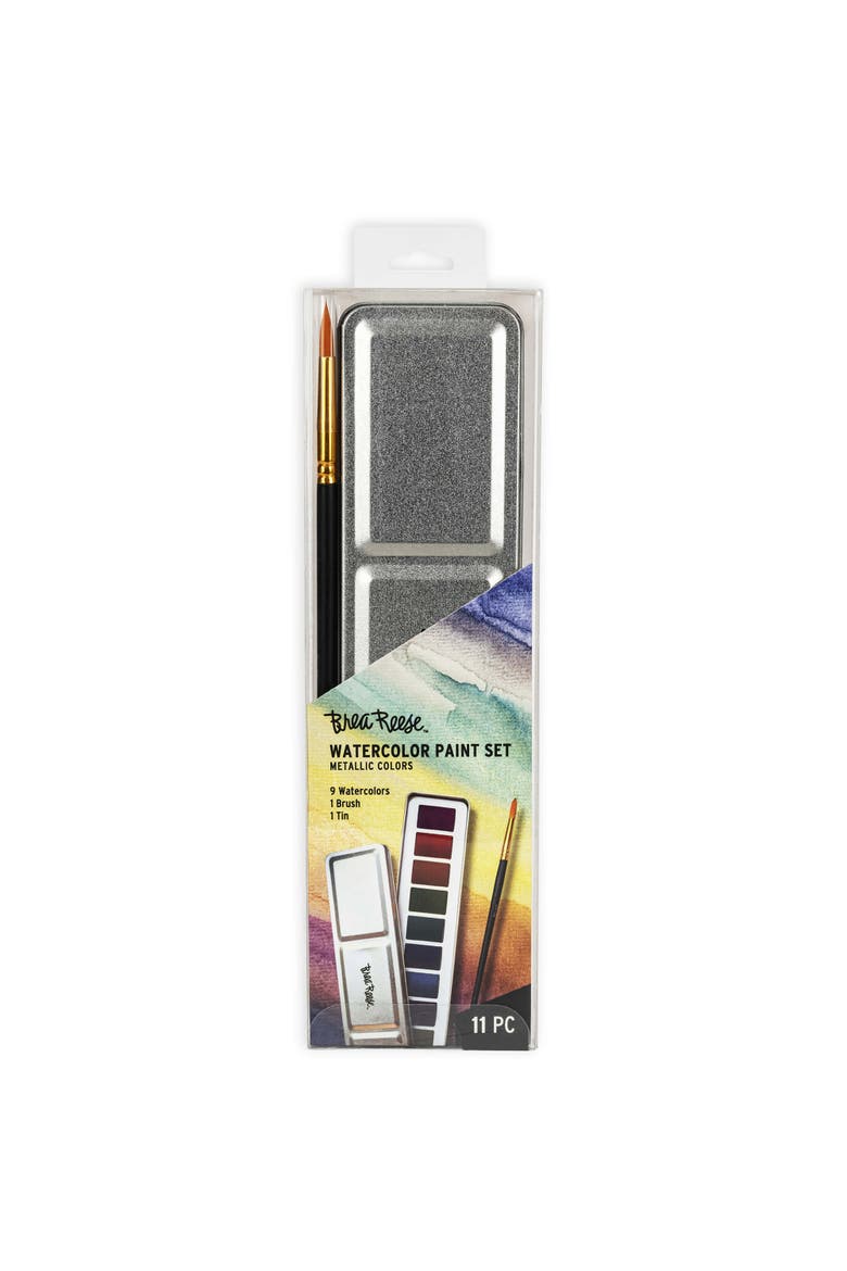 Watercolor Set 9Pc Metallic, Main, color, Multicolored