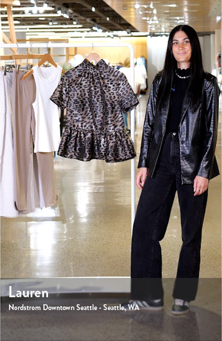 Leopard Print Peplum Top, sales video thumbnail